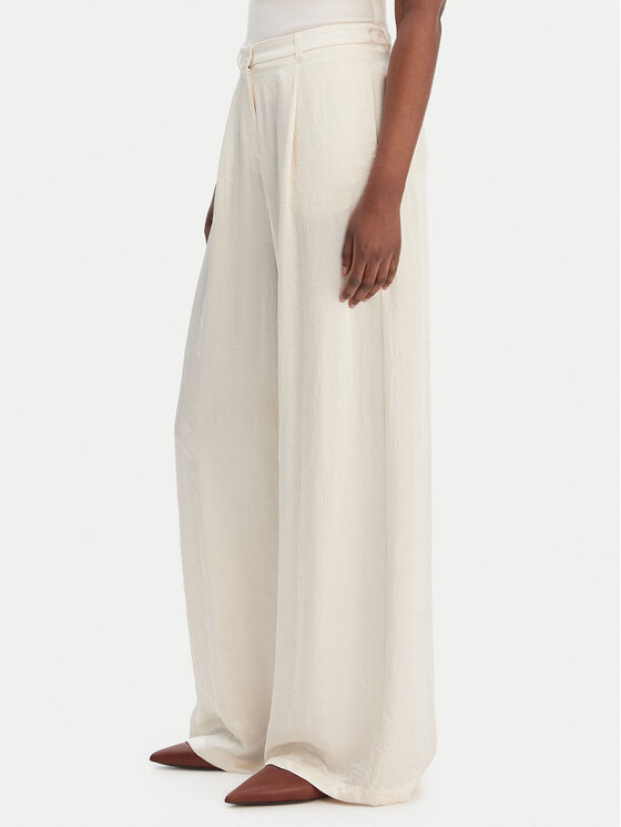 Marella Spodnie palazzo Formato 2613131035 Écru Wide Leg