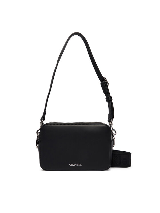 Calvin Klein Torebka Webbing Double Strap Camera Bag LV04F3165G Czarny