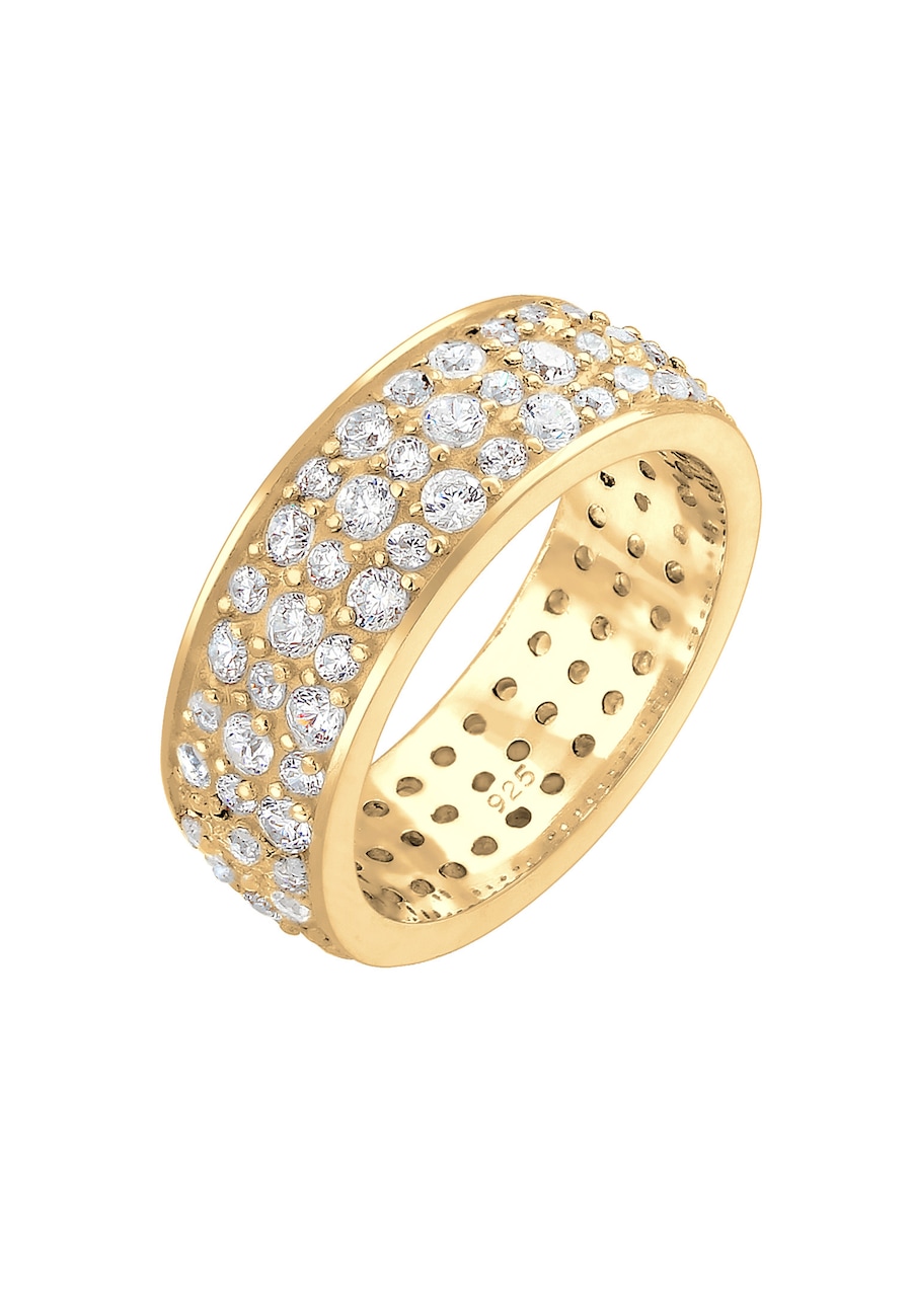 Elli PREMIUM Damska obrączka Microsetting z kryształami cyrkonii w srebrze próby 925 Sterling Silver Pierścionki 1 ct Damski