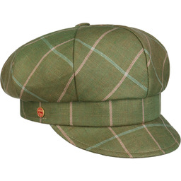 Czapka Kaszkiet z Lnu Anja Check by Mayser, zielony, One Size