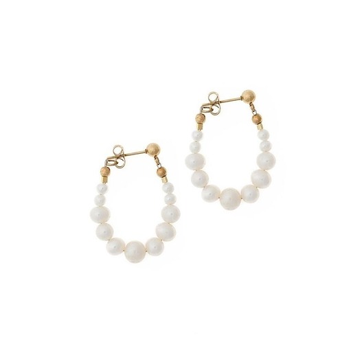 Kolczyki Perłowe koła Pozłacana