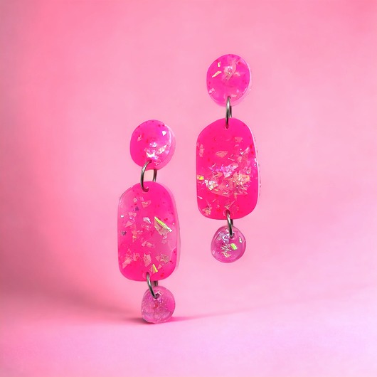 BARBIE : UNIKATOWE kolczyki z żywicy VII