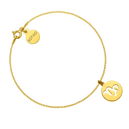 Złota bransoletka z zodiakiem Koziorożca