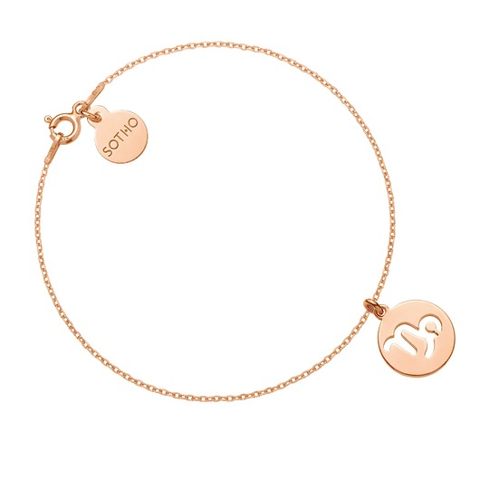 Bransoletka z zodiakiem Koziorożca z różowego złota