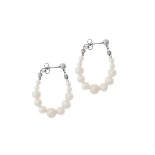 Kolczyki Perłowe koła Srebrna