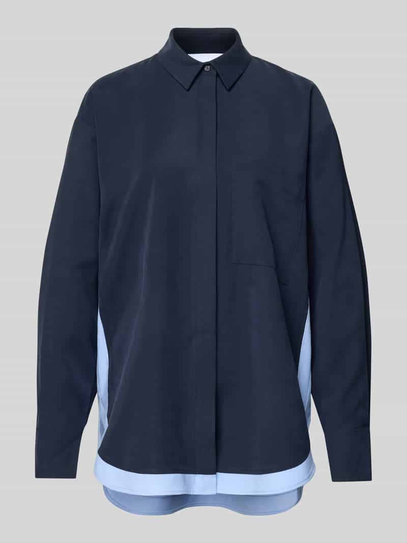 Płynna bluzka z wiskozy z kontrastowymi paskami