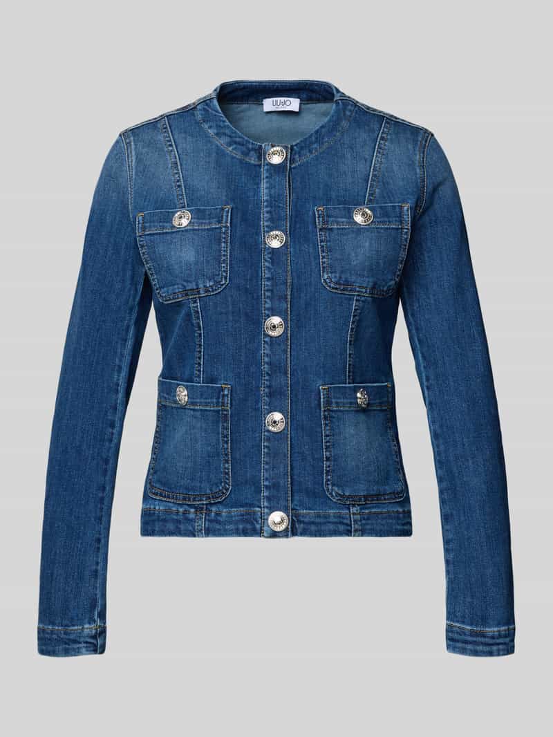 Kurtka jeansowa z okrągłym dekoltem