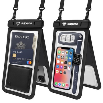 Etui wodoodporne wodoszczelne na telefon 2 kieszenie, do 7.5