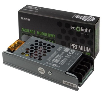 Ecolight Zasilacz Modułowy slim Premium 30W 24V do Led Transformator