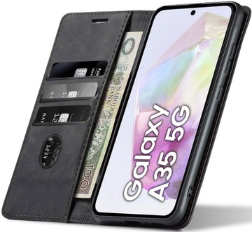 Etui Skórzane Magnetyczne Sheep Skin Do Samsung A35 5G +szkło