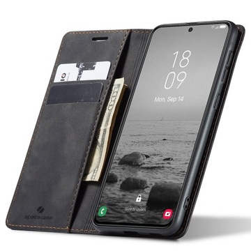 Etui Z Klapką Spacecase Wallet Skórzane Case Do Galaxy S23+