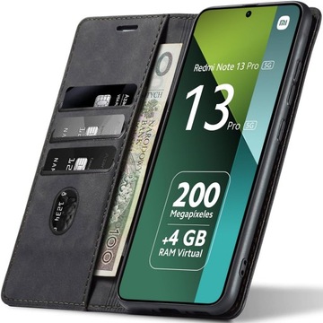 Etui Skórzane Magnetyczne Sheep Skin Do Xiaomi Redmi Note 13 Pro 5G +szkło