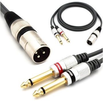 Kabel Xlr Męski 2x Wtyk Jack 6.3 Ts Mono Vitalco 3m