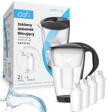 Szklany dzbanek filtrujący Dafi Crystal Led 4 filtry