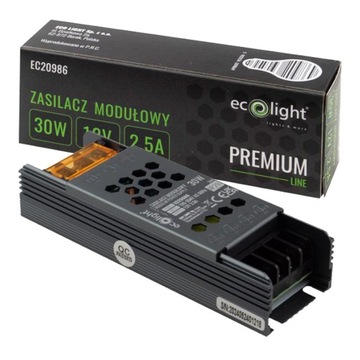 Ecolight Zasilacz do Led Modułowy Slim Premium 30W 12V 2,5A Transformator