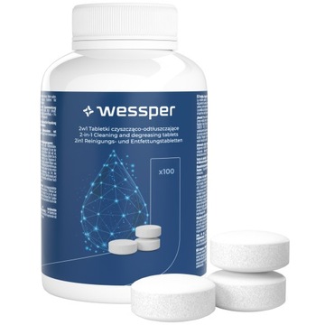 Wessper tabletki do czyszczenia ekspresu i odtłuszczania 100 sztuk 2w1