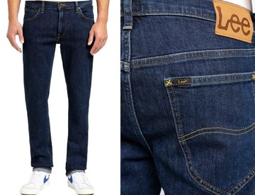 Męskie spodnie jeansowe proste Lee Daren Zip Fly Deep Dark Stone W36 L30