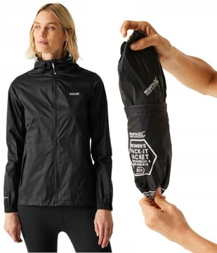 Kurtka przeciwdeszczowa Regatta RWW305 800 Pack-It czarny M