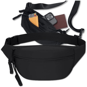 Saszetka Czarna Nerka Biodrowa Na Ramię Biodrówka Męska Damska Torebka Pas
