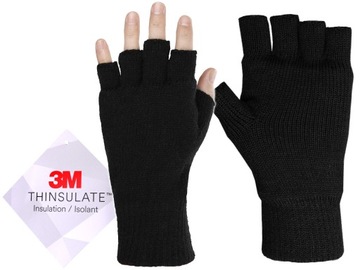 Rękawice rękawiczki zimowe ciepłe bez palców Mil-Tec 3M Thinsulate Czarne