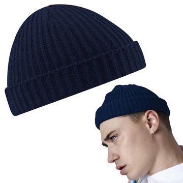 Modna Czapka Dokerka Docker Złodziejka granatowa