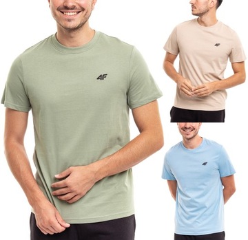 Koszulki Męskie 4F Zestaw Komplet 3 sztuki T-shirty Sportowe Bawełniane 5XL