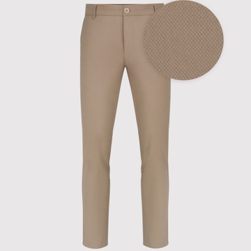 Beżowe spodnie casualowe w strukturalny wzór Pako Lorente roz. L32 W42