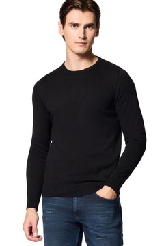 Sweter Męski Czarny Bawełniany O-neck Próchnik PM8 L