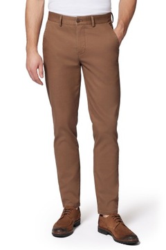 Spodnie Chino Męskie Bawełniane Beżowe Slim Fit Próchnik PM2 W33/L30