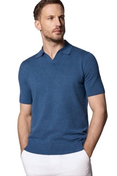 Koszulka Polo Męska Szafirowa z Wiskozą Próchnik PM6 XL