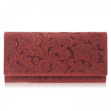 Portfel Damski Skórzany w Kwiaty Vintage Rfid Paolo Peruzzi