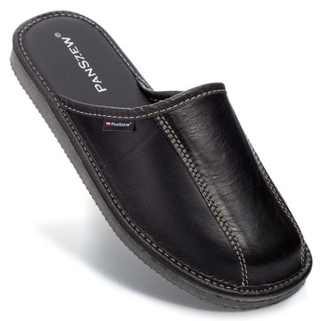 PanSzew Pantofle Męskie Kapcie Klasyczne Skórzane 40-50
