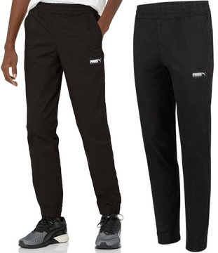 Puma Czarne Spodnie Męskie Bawełniane Joggery Ze Ściągaczami r. L