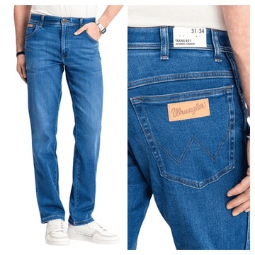 Wrangler Texas Rustic Spodnie Męskie Jeans Proste Klasyczne Regular W32 L30
