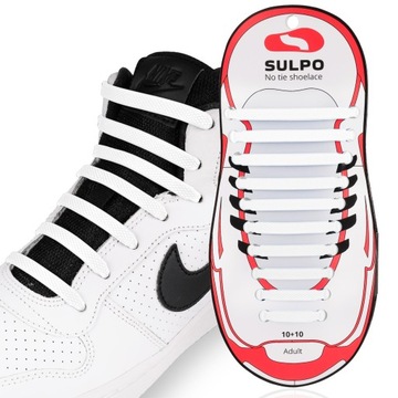 Silikonowe sznurówki bez wiązania Sulpo białe