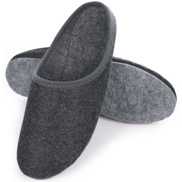 Pantofle Kapcie Filcowe Ciepłe Ciapy Lekkie 42