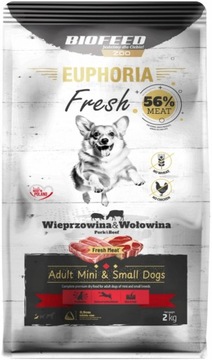 BIOFEED Euphoria Fresh Adult Mini & Small Wieprzowina z wołowiną - sucha karma dla psa - 2kg