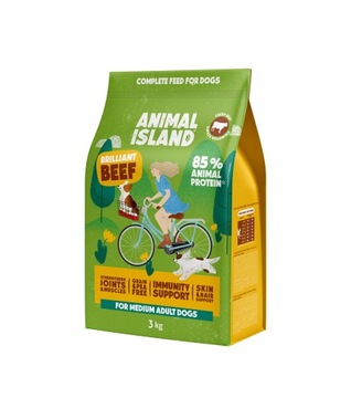 Sucha karma dla Psa wołowina 3 kg Animal Island