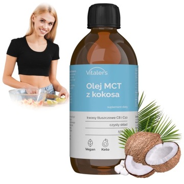 Vitaler's Olej Mct z Kokosa Kwasy Tłuszczowe C8+C10 Dieta Keto Vegan 500 ml