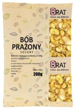 Bób Prażony Solony 200g Przekąska chipsy z bobu chrupiące