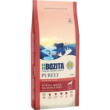 Bozita Dog Purely Adult Large Grain Free, łosoś i wołowina - 11 kg