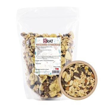 Mieszanka Studencka 1kg Orzechy bakalie bakaliowa mix naturalna