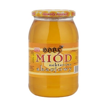 Miód akacjowy z pasieki płynny 1250g Polski naturalny Świeży z 2025 r.