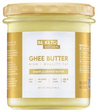BeKeto Masło klarowa Ghee 100% Naturalne 240 g