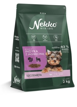 NEKKO GF Puppy Małe Rasy Indyk Jagnięcina Sucha Karma Dla Psa Szczeniąt 2kg