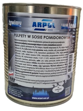 Pulpety W Sosie Pomidorowym 850g konserwa Wojskowa Arpol Oryginał