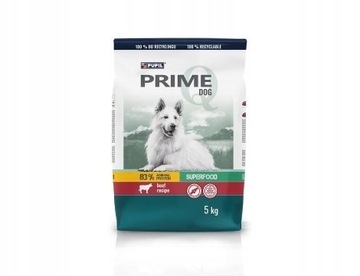 Karma sucha dla psa PUPIL FOODS Prime Quality, bogata w wołowinę z warzywami, 5 kg