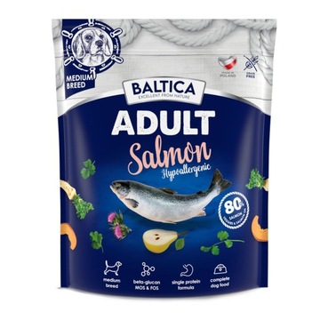 Baltica Adult Salmon Hypoallergenic M 1kg ŁOSOŚ SREDNIE RASY