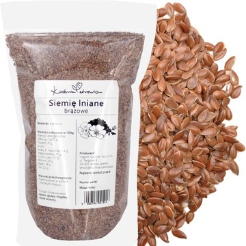 Siemię lniane brązowe Naturalne Ziarno Kuchnia Zdrowia 1Kg