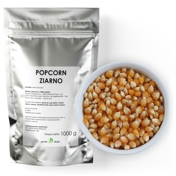 Popcorn Kukurydza do prażenia ziarno bez soli 1kg